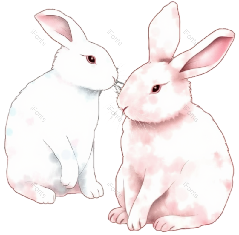 春节图片,兔子元素,可爱兔子PNG,手绘兔子免抠素材